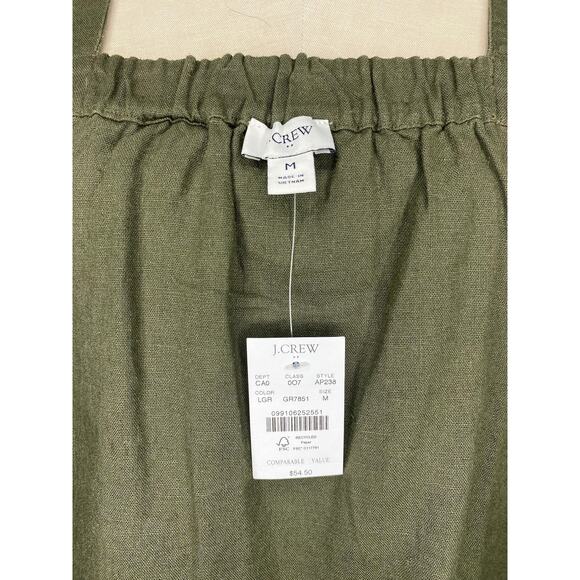 J.Crew olive green linen tank top, sleeveless top with buttons, NWT, size M - Picture 7 of 7